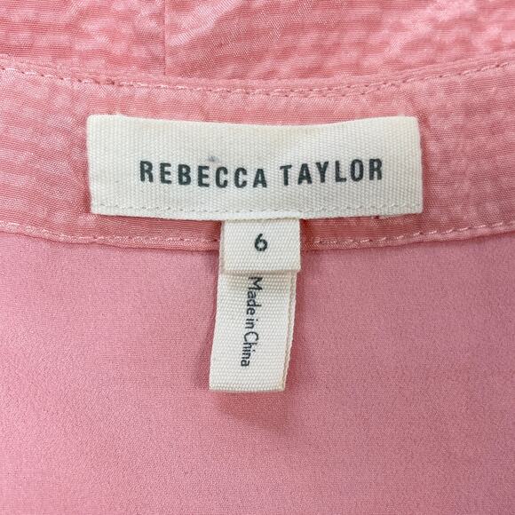 Rebecca Taylor Silk Ruffle Dress Women 6 Flutter Feminine Fairycore Cottage Boho - Picture 9 of 11